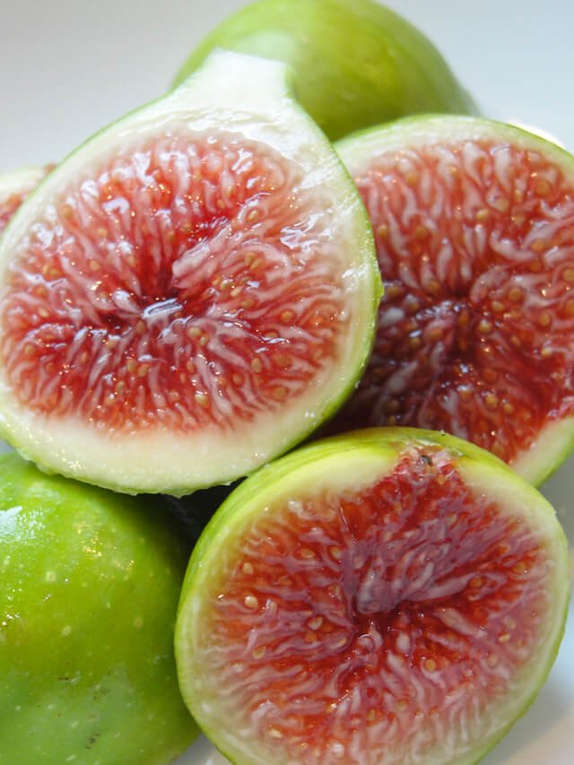 Several figs against gray background