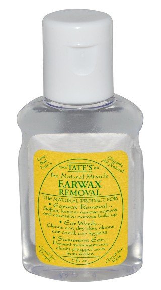 Front label of Tate's earwax removal