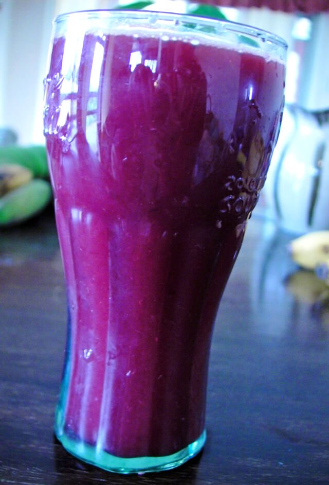 Blood oranges juiced in a glass