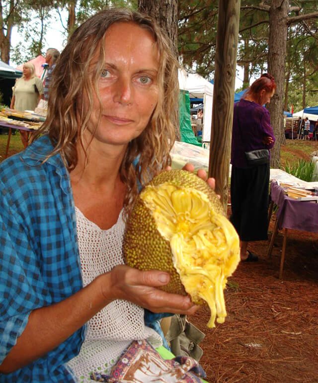 Kvetoslava Martinec holds a jackfruit