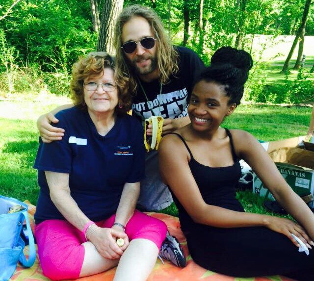 Drew Martin with Sharon Gillespie and Ida at Banana Fest