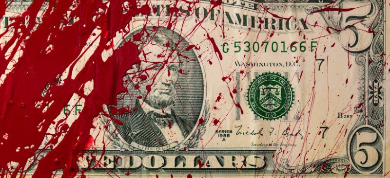 Illustration of blood money