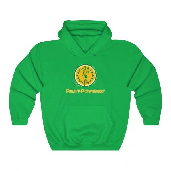 Unisex Heavy-Blend Hooded Sweatshirt | Fruit-Powered Logo | Gold Wordmark - Image 4