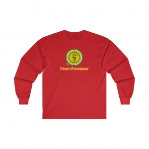 Ultra Cotton Long-Sleeve Tee | Fruit-Powered Logo | Gold Wordmark