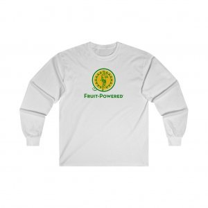 Ultra Cotton Long-Sleeve Tee | Fruit-Powered Logo | Green Wordmark