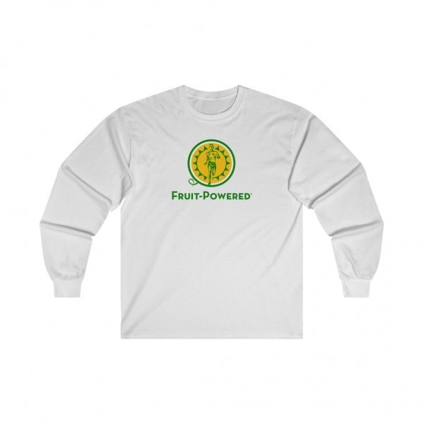 Ultra Cotton Long-Sleeve Tee | Fruit-Powered Logo | Green Wordmark