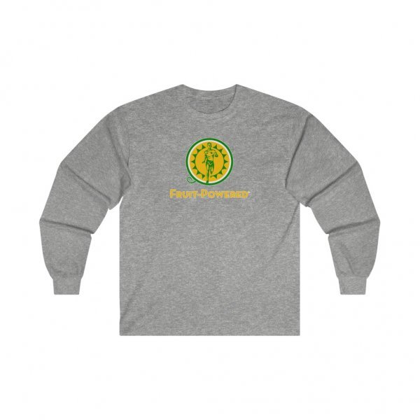 Ultra Cotton Long-Sleeve Tee | Fruit-Powered Logo | Gold Wordmark - Image 2