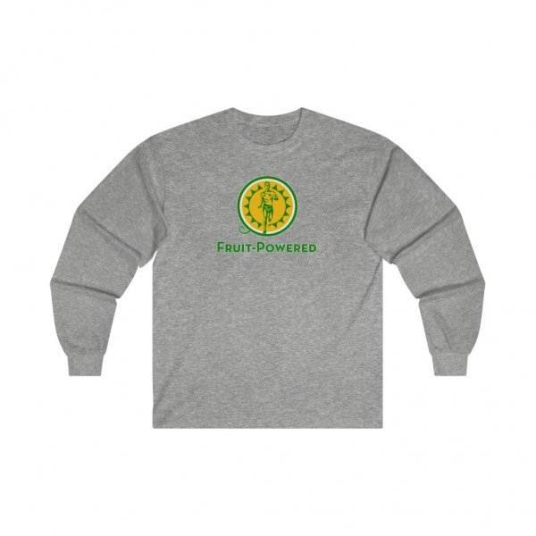 Ultra Cotton Long-Sleeve Tee | Fruit-Powered Logo | Green Wordmark - Image 3