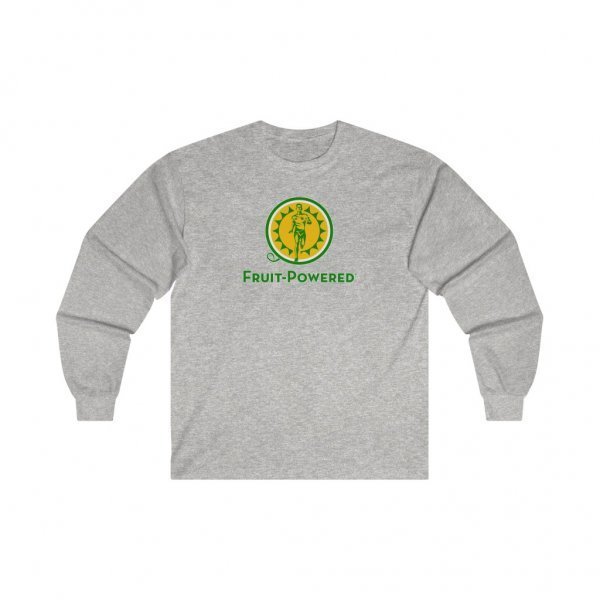 Ultra Cotton Long-Sleeve Tee | Fruit-Powered Logo | Green Wordmark - Image 2