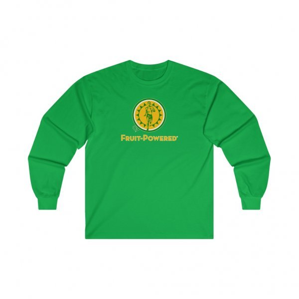 Ultra Cotton Long-Sleeve Tee | Fruit-Powered Logo | Gold Wordmark - Image 3