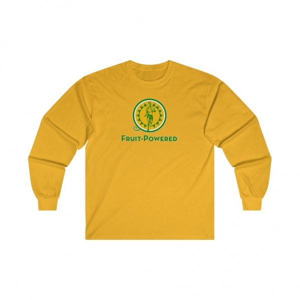 Ultra Cotton Long-Sleeve Tee | Fruit-Powered Logo | Green Wordmark - Image 4
