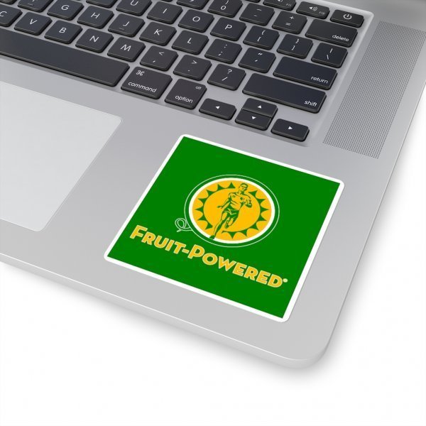 Square Stickers | Fruit-Powered Logo | Green - Image 3