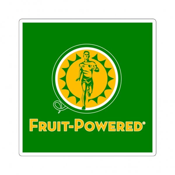 Square Stickers | Fruit-Powered Logo | Green