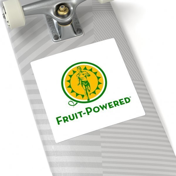 Square Stickers | Fruit-Powered Logo | White - Image 3